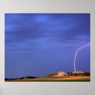 Póster Rayos golpean botones cerca de Scottsbluff