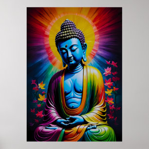 Póster Rayos sagrados de paz de Buda