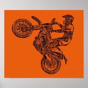 Póster Raza campo a través del moto