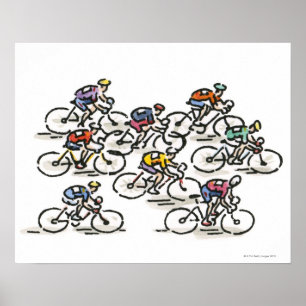 Póster Raza de bicicleta