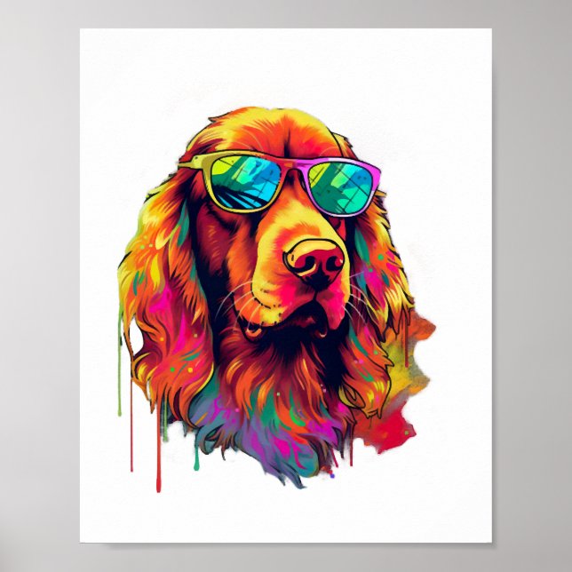 Póster Raza de perro de la seda roja irlandesa para un ro (Frente)