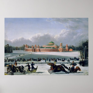 Póster Raza del trineo en el parque de Petrovsky en Mosc