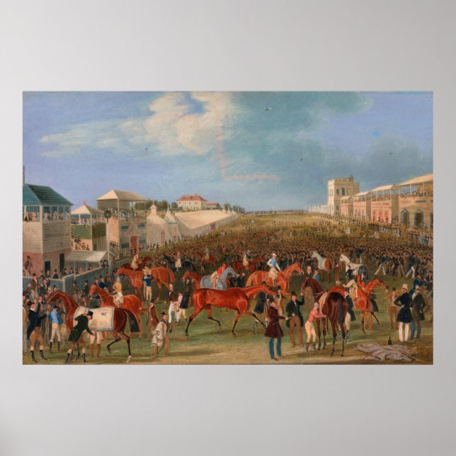 Póster Raza Sobre Las Epsom Races 1834 Carreras De Caball (Frente)
