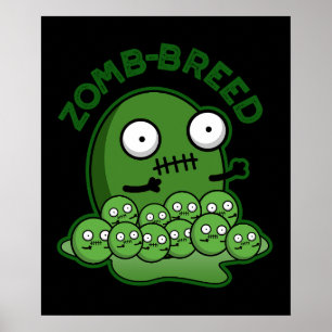 Póster Raza Zombie divertida Raza Pun Dark BG