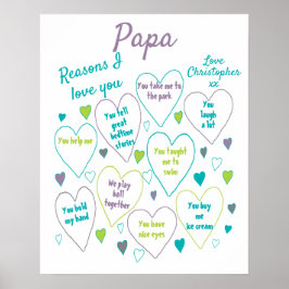 Póster Razones por las que amo el regalo de papá