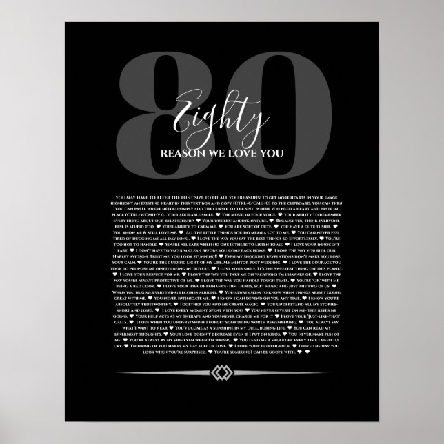 Póster Razones por las que nos encanta tu 90 80 70, 60, 5 (Frente)