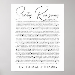 Póster Razones por las que nos encanta tu 90 80 70, 60, 5