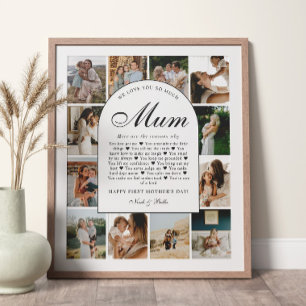 Póster Razones por las que te amamos mamá Collage de cuad
