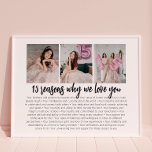 Póster Razones por las que te queremos regalo de cumpleañ<br><div class="desc">Razones por las que te queremos Poster de regalo de cumpleaños Quinceanera</div>