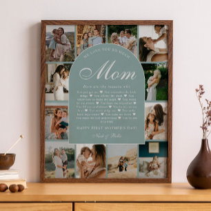 Póster Razones Turquesa Por Las Que Te Amamos Mamá Collag