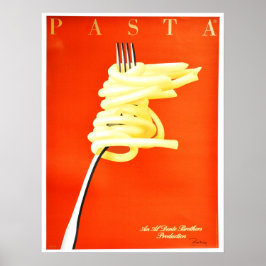 Póster RAZZIA PASTA Al Dente Poster Art Decó Estilo