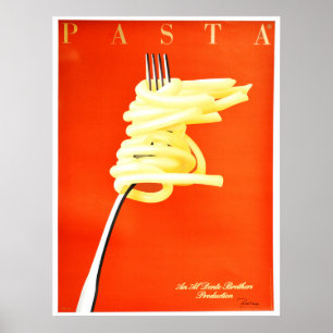 Póster RAZZIA PASTA Al Dente Poster Art Decó Estilo