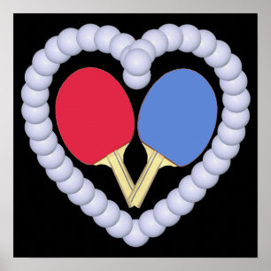 Póster RB Ping Pong Paddle Heart