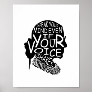 Póster RBG Hable Su Mente Aunque Su Voz Sacuda