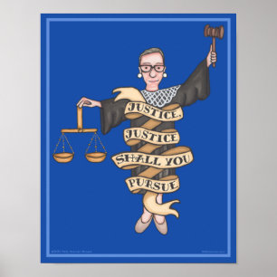 Póster RBG "Justicia, justicia debe perseguir" 11" x 14"