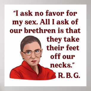 Póster RBG Ruth Bader Ginsburg cita los derechos de las m