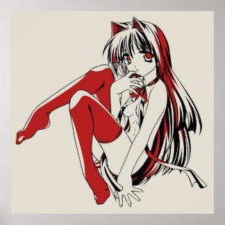 Póster RBP, Neko la chica anime sexy gatita furry 