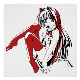 Póster RBP, Neko la chica gato anime sexy furry