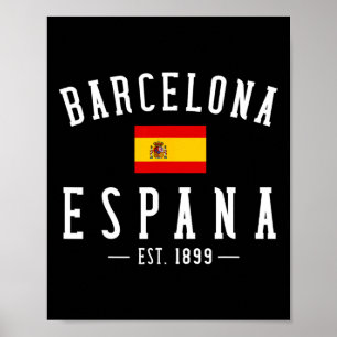 Póster Rcelona Espana España Est. Bandera Mapa Recuerdo V