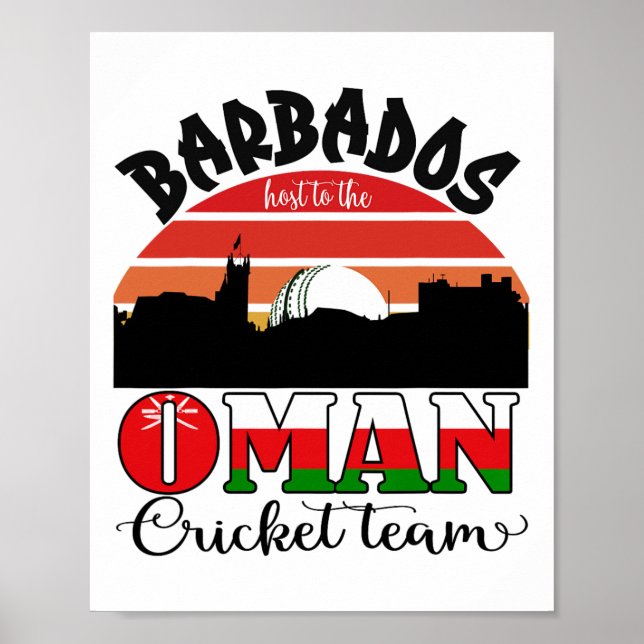 Póster Rdos de cricket T20 recibe al equipo de cricket de (Frente)
