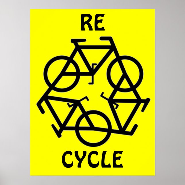 Póster RE CYCLE Reciclar Símbolo de bicicleta (Frente)