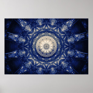 Póster Reactor Reflex Azul Diseño Distópico Biomecánico