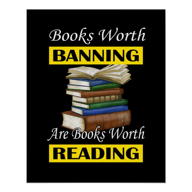 Póster Read Banned Books Librarian Bookworm Book Reader (Anverso)