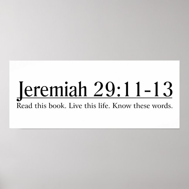 Póster Read the Bible Jeremiah 29:11-13 (Frente)