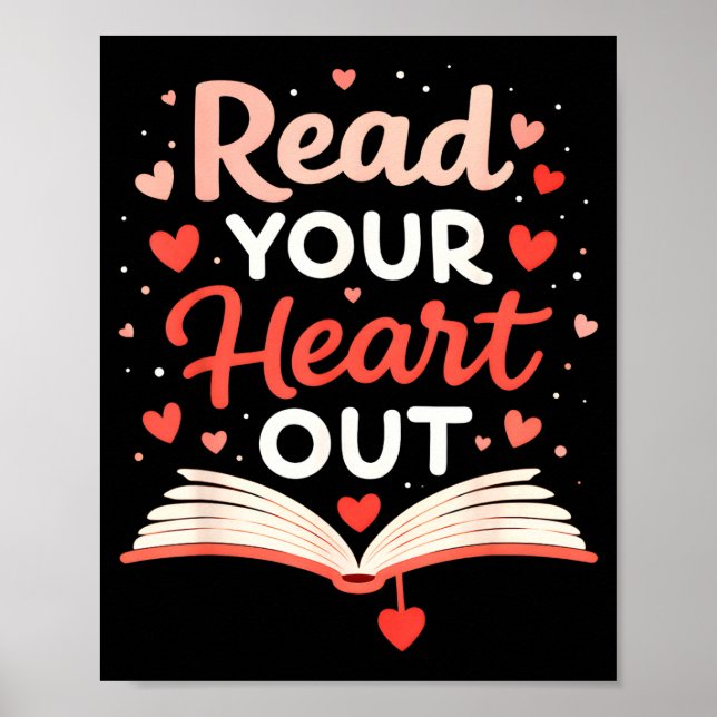 Póster Read Your Heart Out Funny Valentine Teacher Bookwo (Frente)
