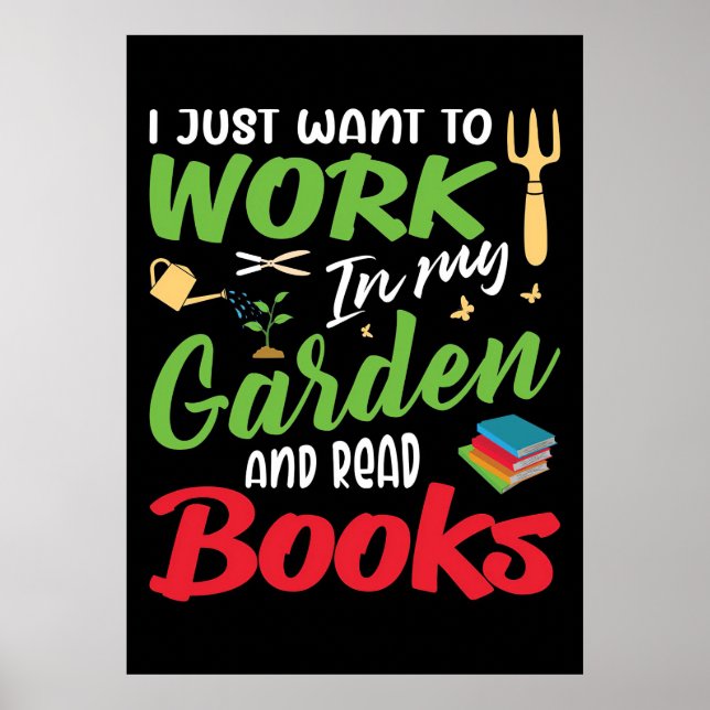 Póster Reader Gift Read Books In My Garden (Frente)