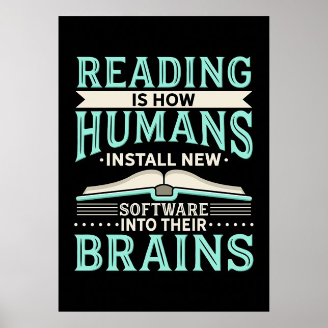 Póster Reader Gift Reading New Brain (Frente)