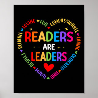 Póster Readers Are Leaders Reading Teacher Women Kids Boo
