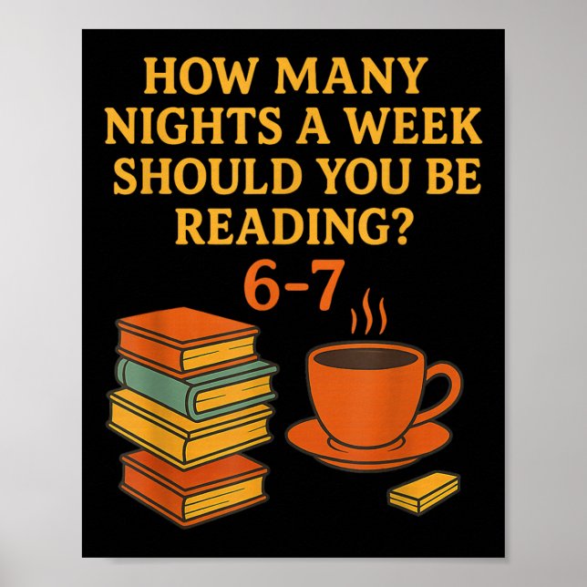 Póster Reading 67 Meme English Teacher Funny 6 7 Book Lov (Frente)