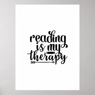 Póster Reading Art Reading Is My Therapy