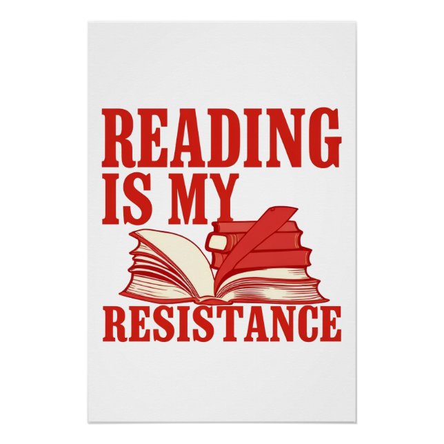 Póster Reading Is My Resistance | Literary Liberation Art (Anverso)
