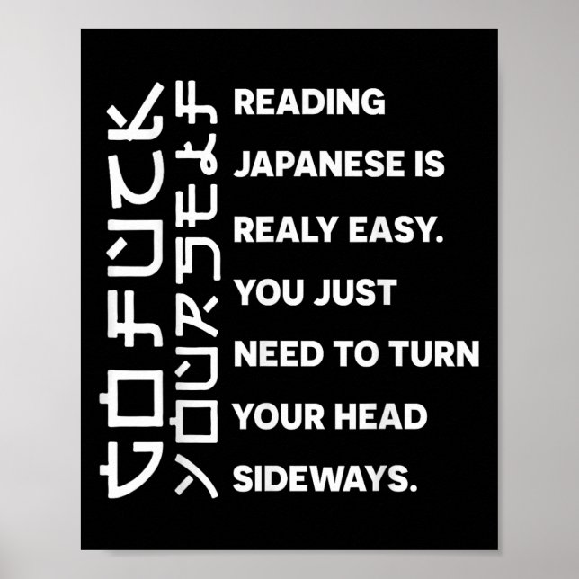 Póster Reading Japanese Is Really Easy Shirt Student Quot (Frente)