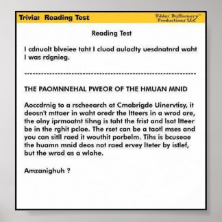Póster Reading Test