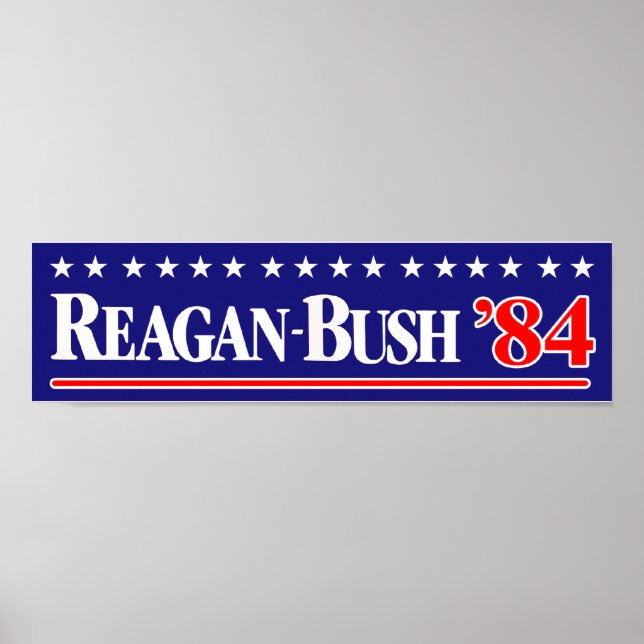 Póster Reagan Bush 84 Bumper Sticker (Frente)