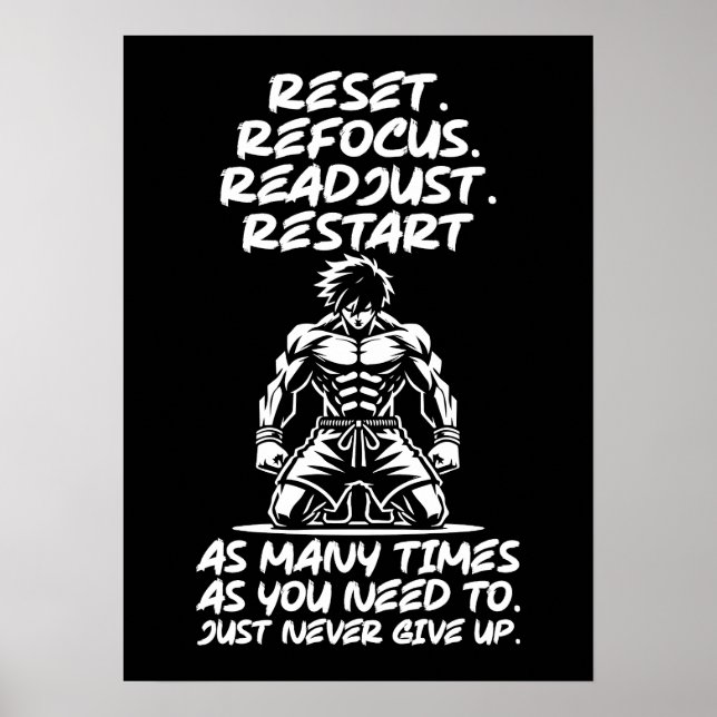 Póster Reajustar reenfoque - Gimnasio, Hustle, Éxito (Frente)