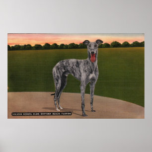 Póster REAL HUNTSMAN Famoso Perro de Greyhound