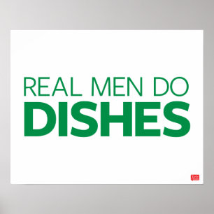 Póster Real Men Do Dishes