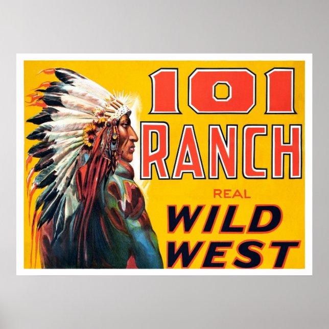 Póster Real Wild West Show, 1910. Publicidad de época (Frente)