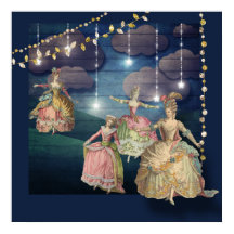 Reales franceses bailando bajo las luces de los ba