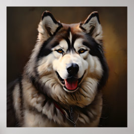 Póster Realismo en Malamute de Alaska
