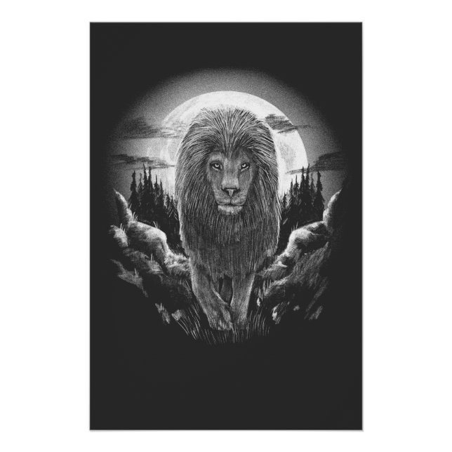 Póster realistic Lion (Anverso)