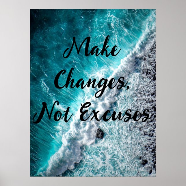 Póster Realizar cambios, no excusas - Poster motivacional (Frente)