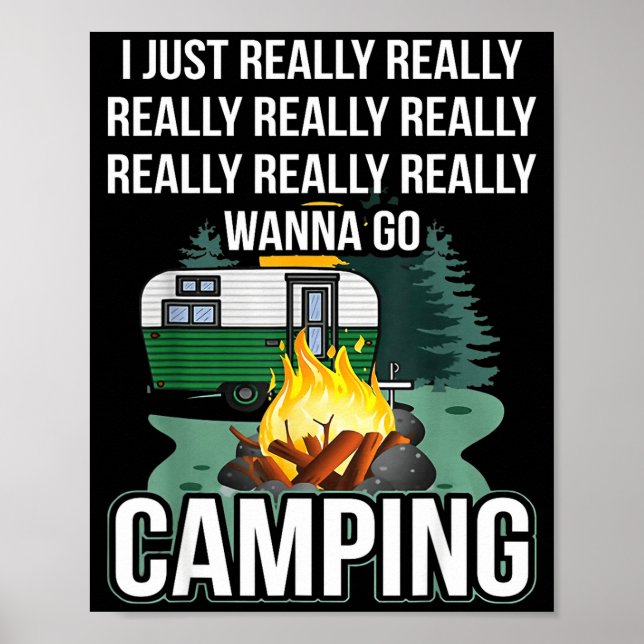 Póster Realmente quiero ir de camping  (Frente)