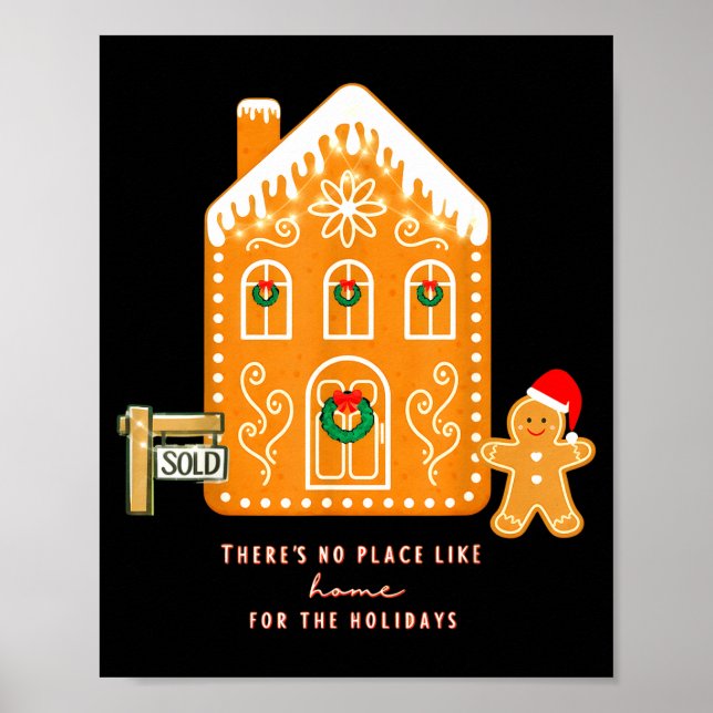 Póster Realtor Christmas Funny Realtor Holiday Gingerbrea (Frente)