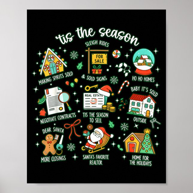 Póster Realtor Christmas Realtor Christmas Real Estate Ch (Frente)