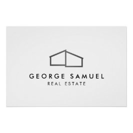 Póster Realtor de logotipos para el hogar negro y blanco
